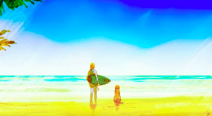 【感動ムービー】犬のジョンが浜辺で座っていると大波がくる理由とは…?